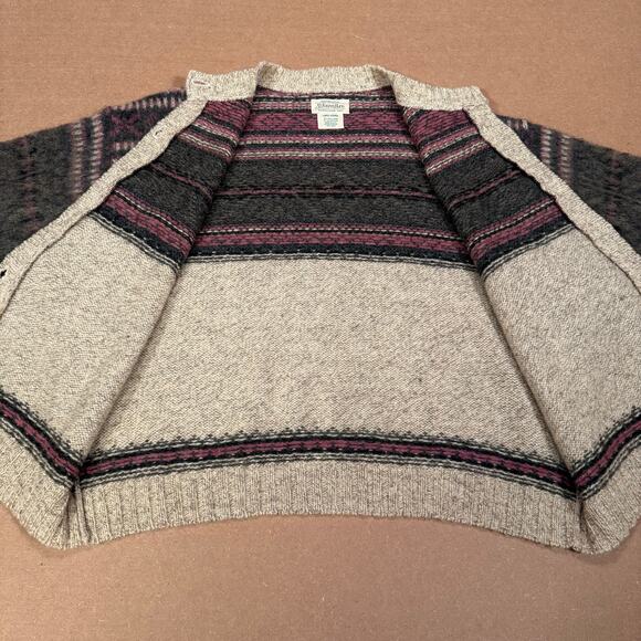 Vintage Wool Blend Striped Button Cardigan Sweater St Johns Bay L Made in USA - Picture 4 of 8